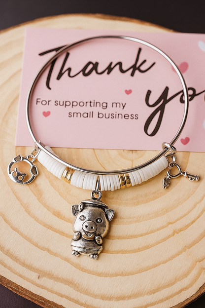 Piggy Charm Bangle