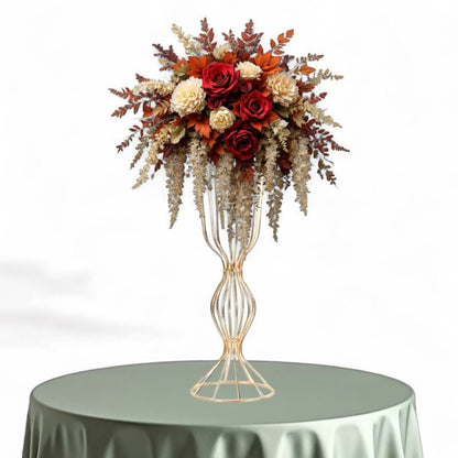 Elyss Wedding Party Table Decor - 23.6” Gold Flower Stand