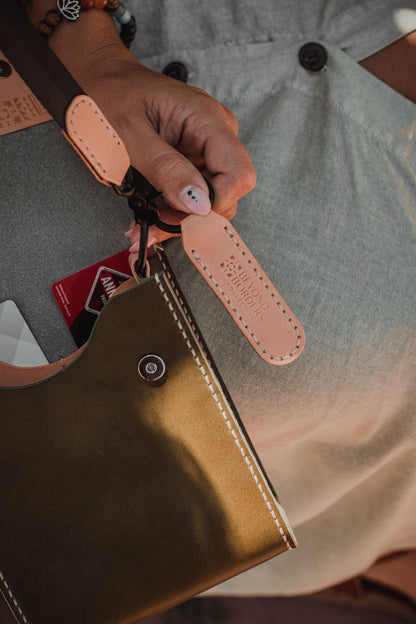Giramondo Leather Crossbody Bag - Olive / Natural | Purses, Totes, & Wallets | Kitchen + Metal
