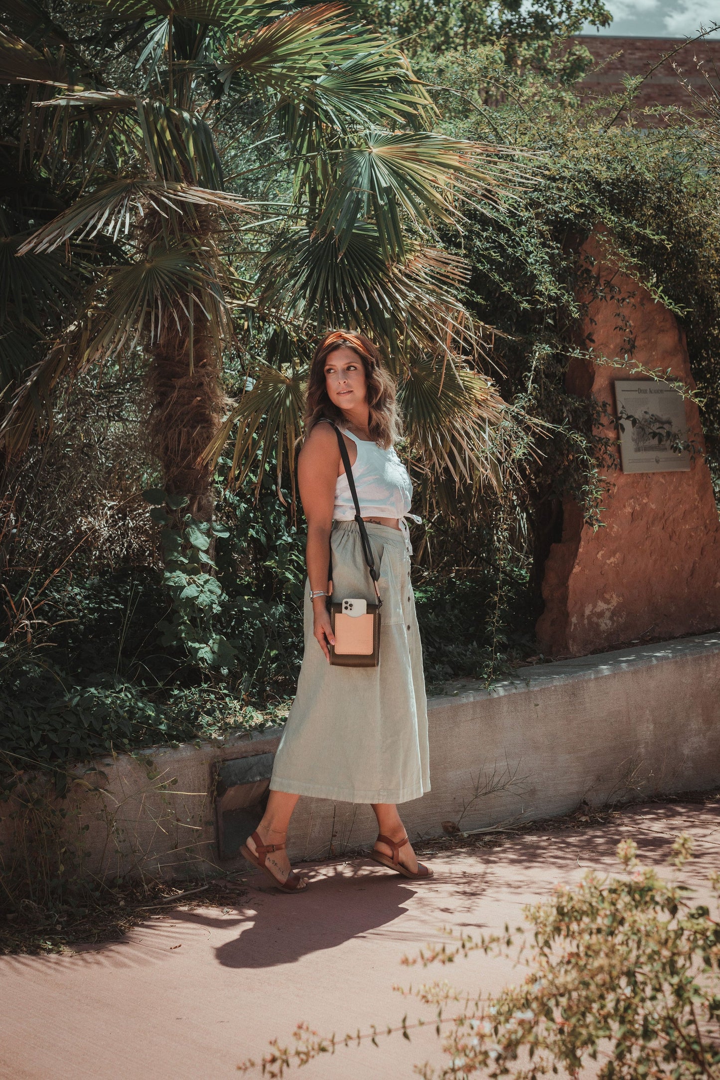Giramondo Leather Crossbody Bag - Olive / Natural | Purses, Totes, & Wallets | Kitchen + Metal