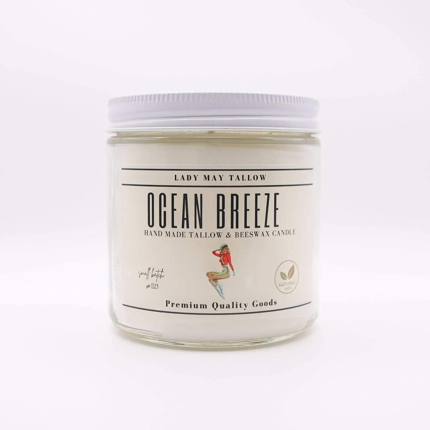 Ocean Breeze Tallow & Beeswax Candle | All Natural, Non-Toxic, Clean Burning