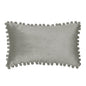 12''x20'' velvet pom-pom lumbar support throw pillow | 7 colors soft & playful ball trim design | chic lumbar & accent pillow | insert included