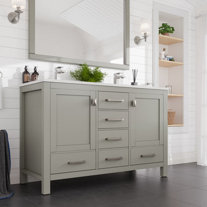 Eviva London Bath Vanity with Carrara Quartz Top and Undermount Porcelain Sink (20"-60")