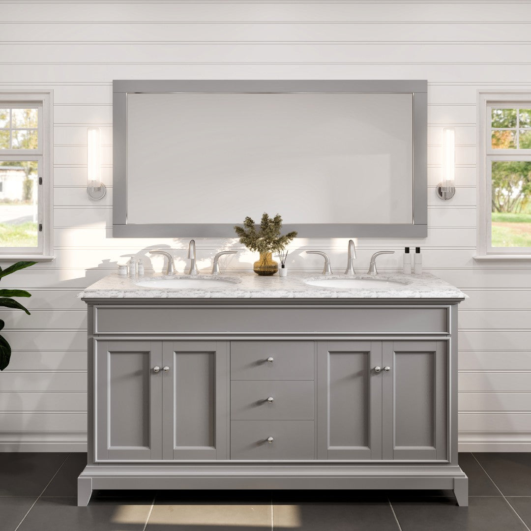 Eviva Aberdeen 72" x 30" Rectangular White Wooden Framed Mirror