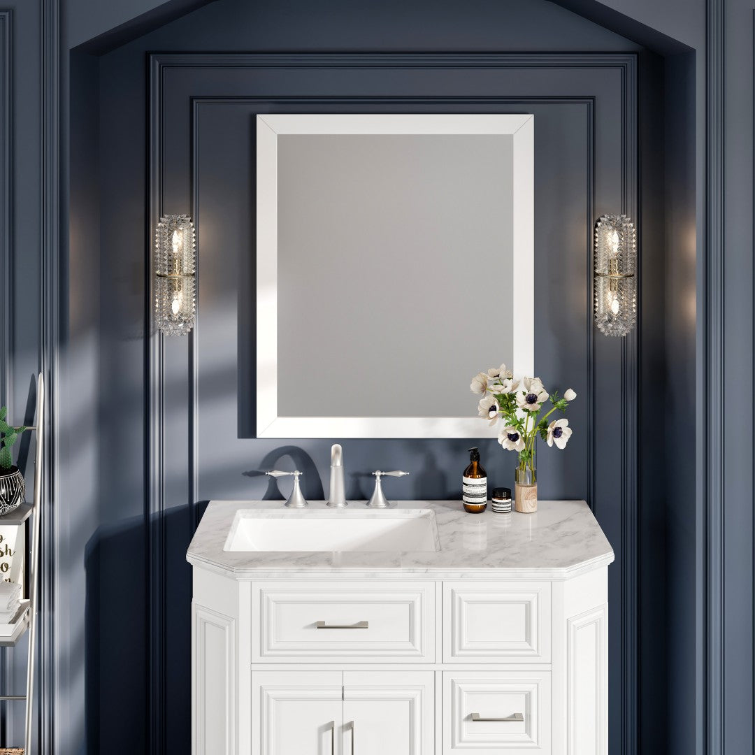 Eviva Acclaim 60" x 30" Rectangular Blue Wooden Framed Mirror