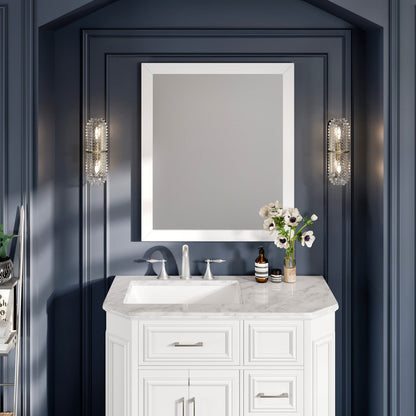 Eviva Acclaim 60" x 30" Rectangular Blue Wooden Framed Mirror
