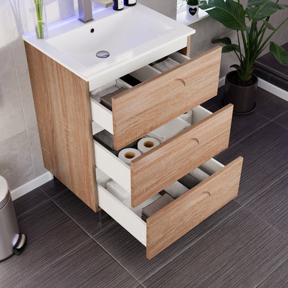 Eviva Joy Bath Vanity with Porcelain Top and Integrated Sink (24"-40")