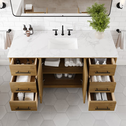 Eviva Graham Bath Vanity with Engineered Stone Top and Integrated Sink (30"-72")