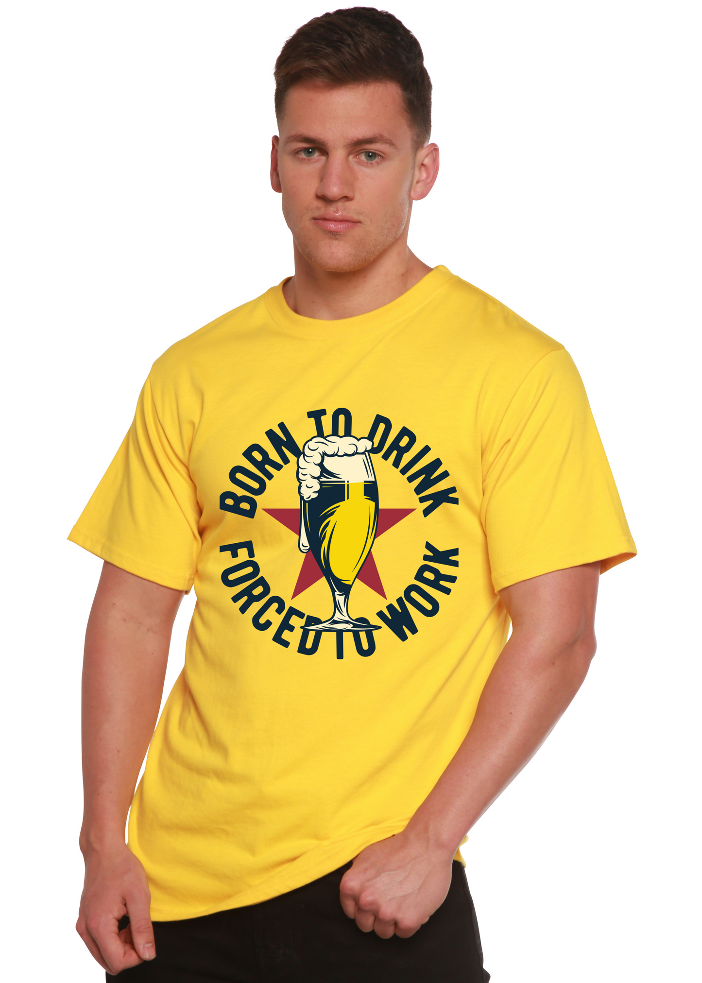 Born to Drink Men's Bamboo Viscose/Organic Cotton Short Sleeve Graphic T-Shirt