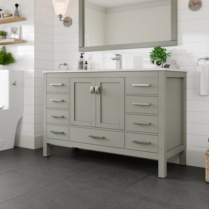 Eviva London Bath Vanity with Carrara Quartz Top and Undermount Porcelain Sink (20"-60")