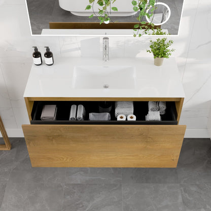 Eviva Madeira Wall Mount Bath Vanity with Acrylic Top and Integrated Sink (20"-48")