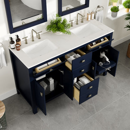 Eviva Artemis Bath Vanity with Engineered Stone Top & Undermount Porcelain Sink (42"-72")