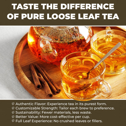 Organic Serenity Glow Herbal Tea with Tulsi & Rooibos, Metabolism Support - Stress Relief - Caffeine Free - 55+ Cups - USDA Organic & Kosher - 4 oz (113g)