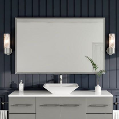 Eviva Vista Brushed Nickel Metal Framed Mirror