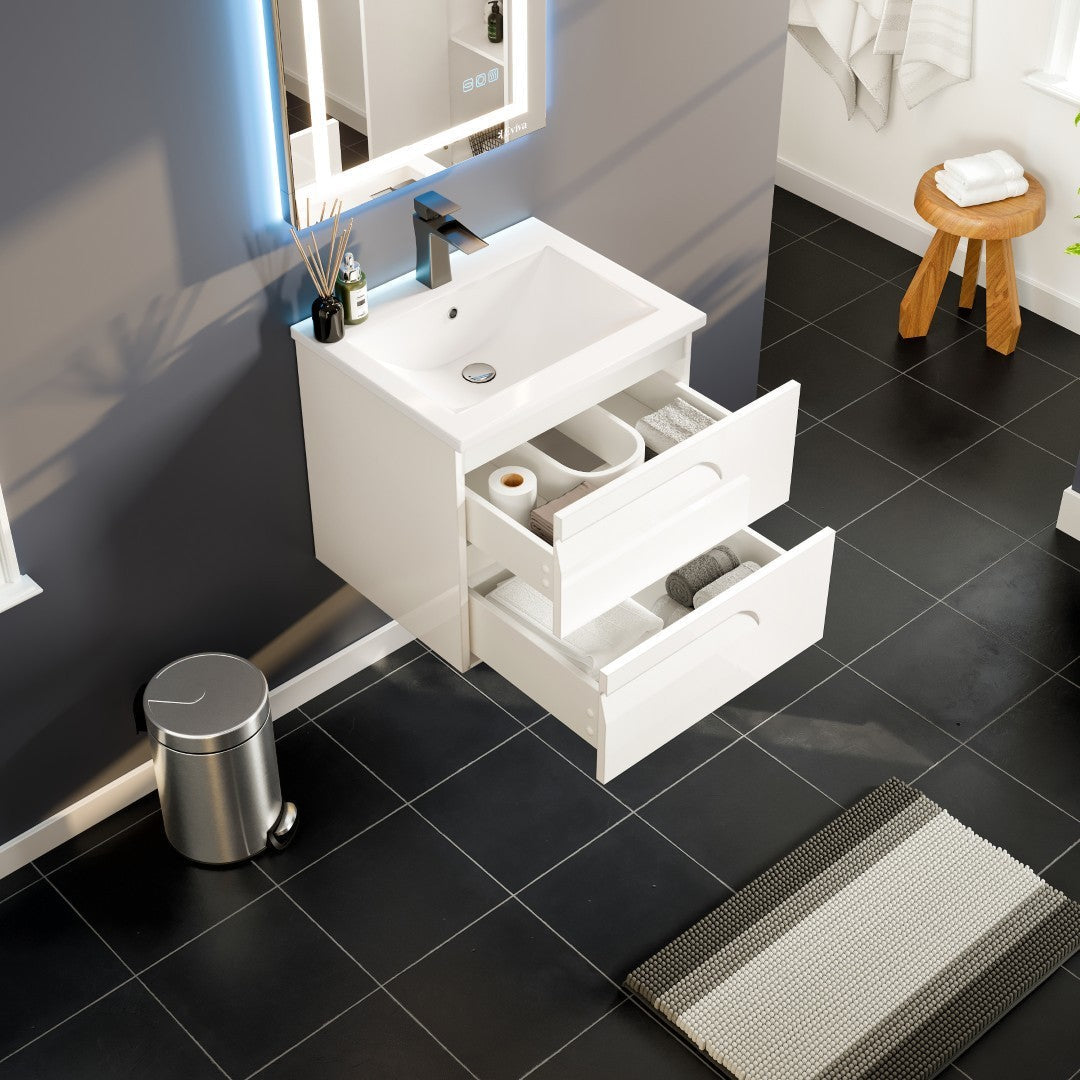 Eviva Joy Bath Vanity with Porcelain Top and Integrated Sink (24"-40")