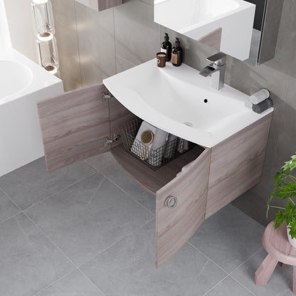Eviva Romina Wall Mount Bath Vanity with Acrylic Top and Integrated Sink