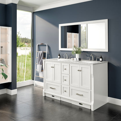 Eviva Aberdeen 72" x 30" Rectangular White Wooden Framed Mirror