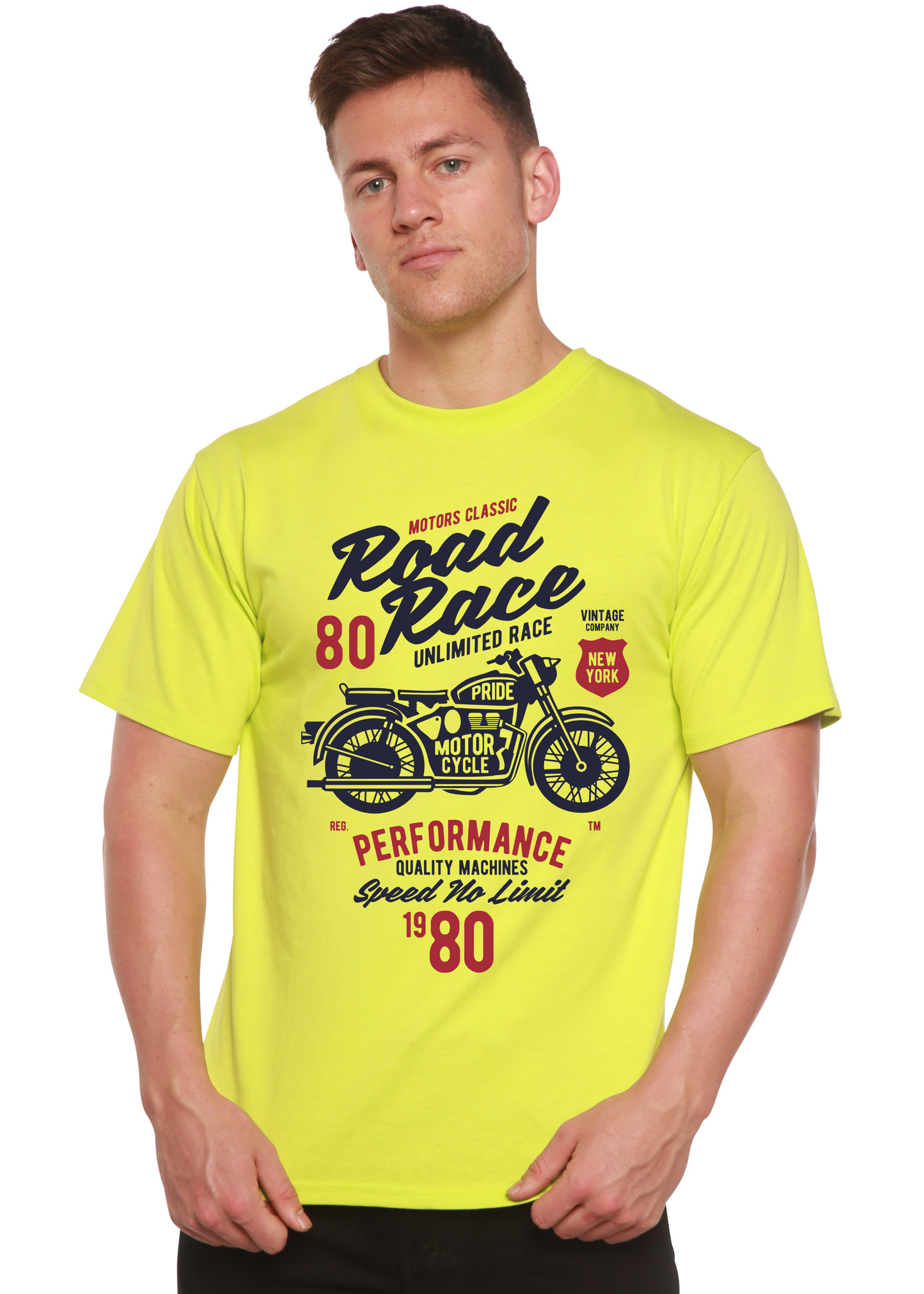 Road Race Motorcycles Spun Bamboo® Men's Bamboo Viscose/Organic Cotton Short Sleeve Graphic T-Shirt