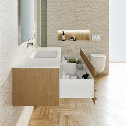 Eviva Oahu Wall Mount Bath Vanity with Solid Surface Top and Integrated Sink (32"-55")