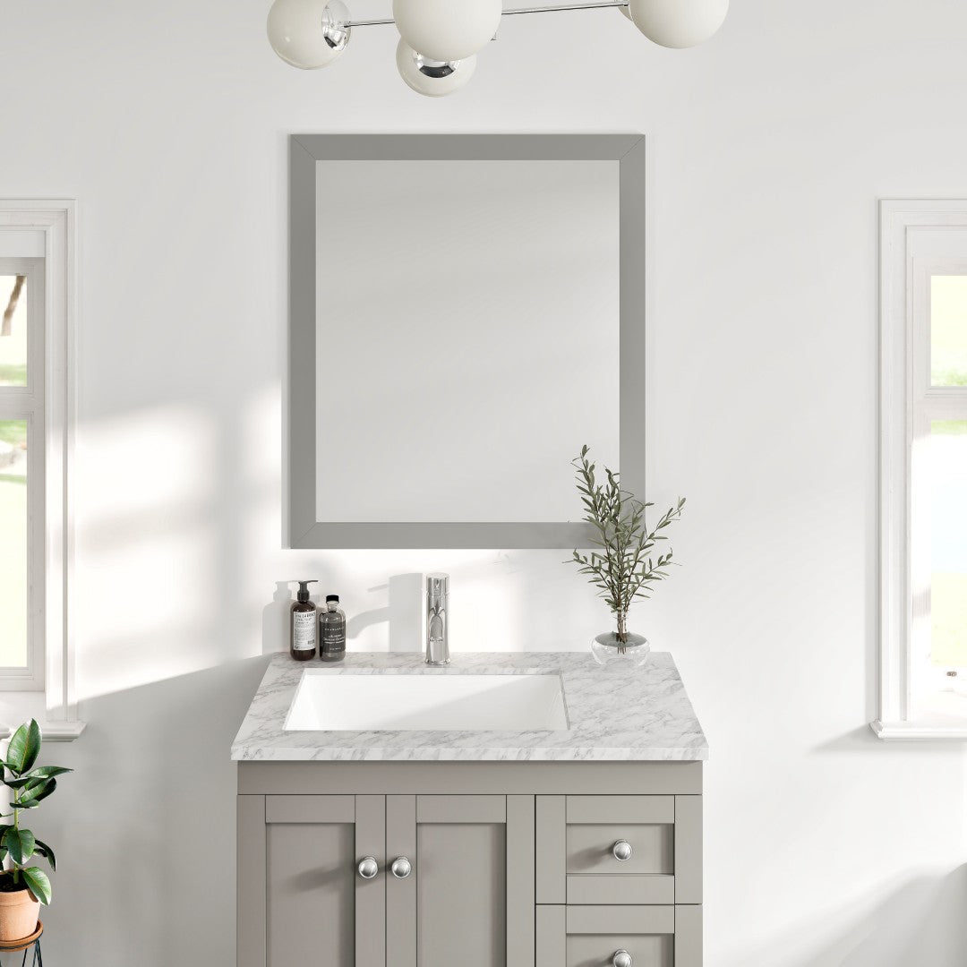 Eviva Acclaim 60" x 30" Rectangular Blue Wooden Framed Mirror