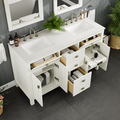 Eviva Artemis Bath Vanity with Engineered Stone Top & Undermount Porcelain Sink (42"-72")