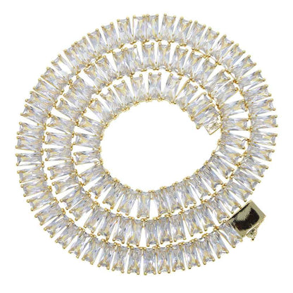 Men's Hip-Hop Zirconia Necklace in Copper Alloy Rectangular Design