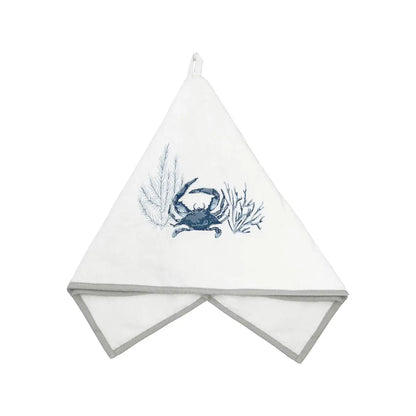 Blue Crab Terrycloth Guest Hand Towel