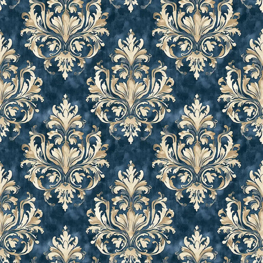 Gilded Age Sapphire Damask