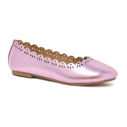 FRIDA-Girls perforated Slip On Ballet flat shoes