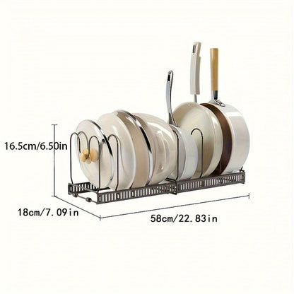 Expandable Multi-Purpose Pot Organizer Rack with Adjustable Dividers -
