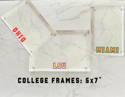 Fully Customizable 5x7” Acrylic High School or College Magnetic Frame – Custom School Name Display, Graduation Gift, Dorm Decor