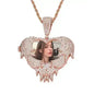LoveShell™ – Custom Clamshell Heart Photo Pendant | Iced Out Zircon