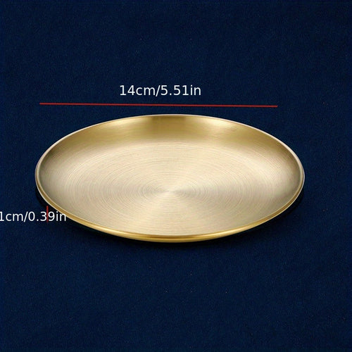 Elegant Stainless Steel Dessert  Snack Plate  Retro Style | Kitchen [Metal] | Kitchen + Metal