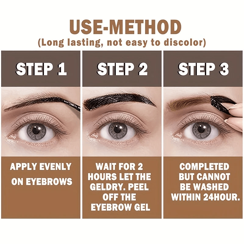 Easy Peel Off Eyebrow Gel Long-Lasting, Waterproof & Smudge Proof