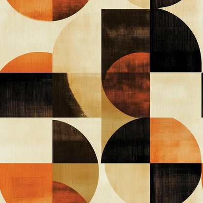 Warm Eclipse Geometric Mural