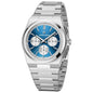 Men's Blue Chronograph Watch - 100M Waterproof, Sapphire Crystal, Stainless Steel