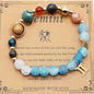 Twelve Constellations Bracelets - Natural Stone Beaded Bracelets with Eight Planet Designs