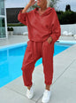 Solid Color Women's Sweatsuit Two-piece Hooded Set