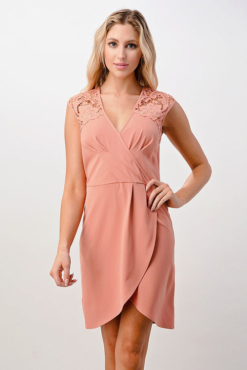 Floral Lace Shoulder Wrap Dress | Apparel | Kitchen + Metal