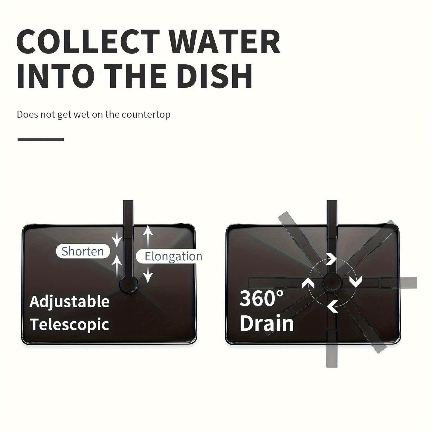 Dish Drying Rack with Drainboard and Drip Line
