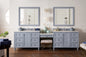 Copper Cove Encore 122" Double Vanity Set, Silver Gray