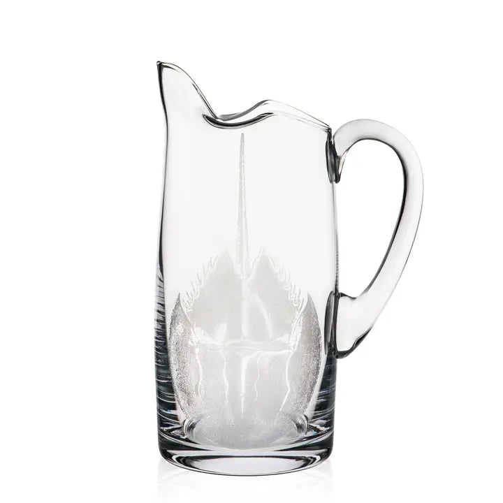 Horseshoe Crab Glass Pitcher – Premium Coastal Serveware & Nautical Décor