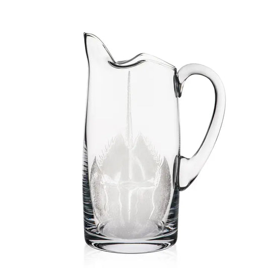 Horseshoe Crab Glass Pitcher – Premium Coastal Serveware & Nautical Décor