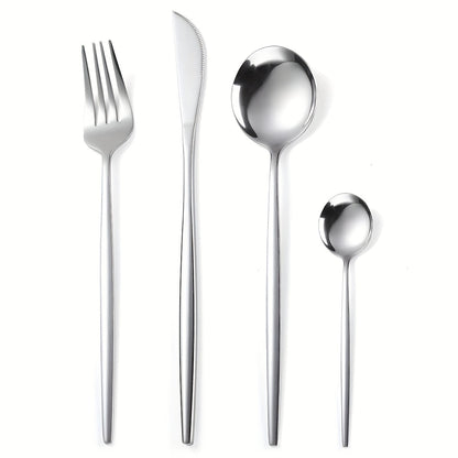 30pc Stainless Steel Cutlery Set Knives Forks Spoons