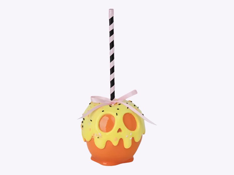 Halloween Carnival 9" Resin Orange Candy Apple w/ Sprinkles