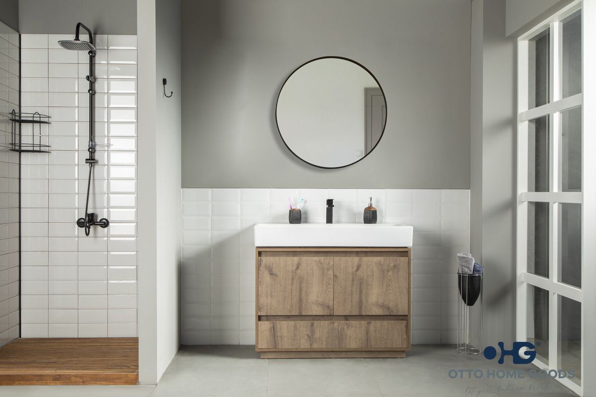 Romina 39" Messina Bathroom Vanity with Porcelain Top & Soft-Close Storage