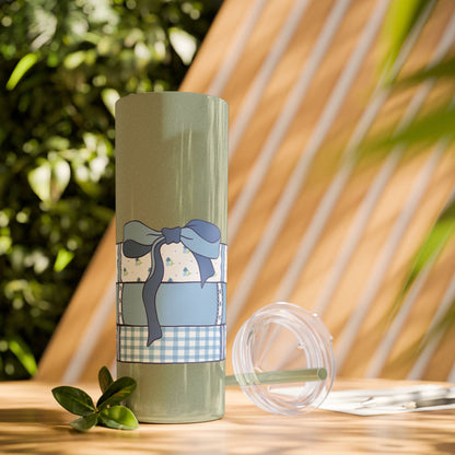 Customizable: Girly Book Club Skinny Tumbler with Straw, 20oz | Perfect for Events, Gifts, Coffee, and Summer Drinks