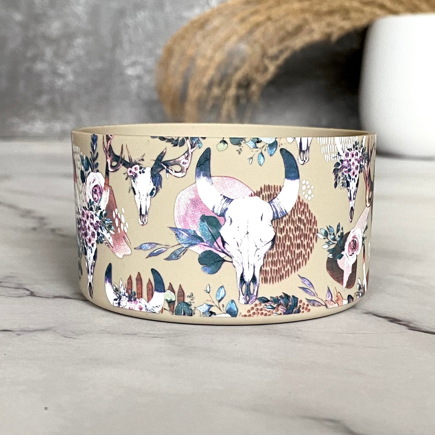 BOHO ANTLER Tumbler Boot -fits 20-40oz NEW! Brown floral