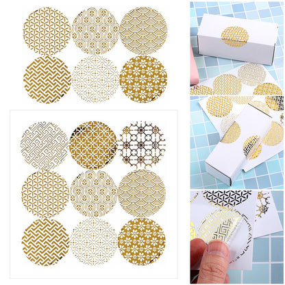 90PCS/10Sheets DIY Gold Design Baking Packaging