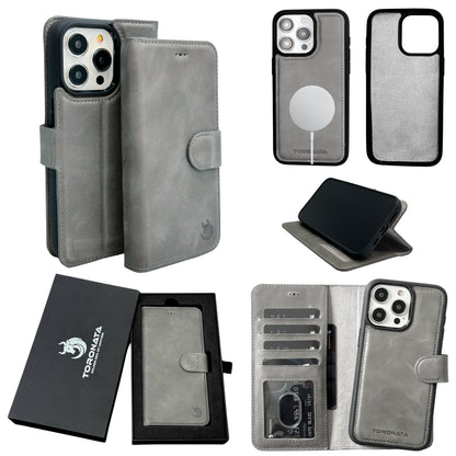 Vegas Premium Leather iPhone 15 Pro Wallet Case with MagSafe | Detachable RFID Blocking Luxury Wallet